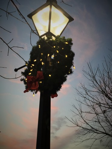 Wreath light sunset