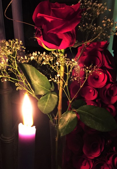 rose and candle